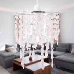 First Choice Lighting Chrome & Pink Jewels Light Shade - thumbnail 3