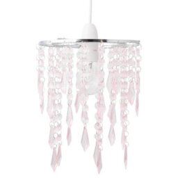 First Choice Lighting Chrome & Pink Jewels Light Shade - thumbnail 2