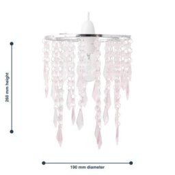 First Choice Lighting Chrome & Pink Jewels Light Shade - thumbnail 5
