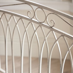 Dibor Vintage Large Cream Arched Indoor Furniture Bench With Table - thumbnail 4