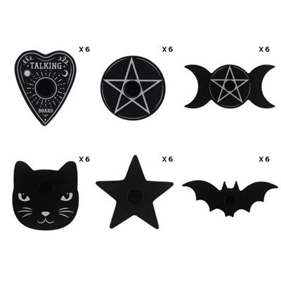 Pack Of 36 Black Magic Spell Candle Holders - Assorted Designs