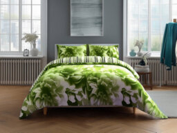 Duvet Cover And Pillowcase Set Reversible Rose And Stripe Design Polycotton Bed Linen Lime - thumbnail 1