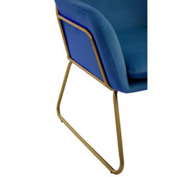 Orsina Practical And Functional Midnight Velvet Armchair, Easily Maintained Velvet Chair, Indoor Dining Chair - thumbnail 7