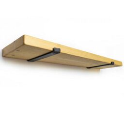 Toolty Rustic Handmade Wall Shelf, Wall Mounted, 150Cm X 22.5Cm Up Design, Light Oak, Handcrafted Vintage Style - thumbnail 2