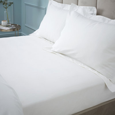 Bianca Fine Linens Bedroom 180 Thread Count Egyptian Cotton Fitted Sheet 34Cm Depth White - image 1