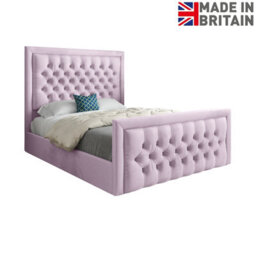 Rovigo Upholstered Soft Velvet Bed Frame - Pink - thumbnail 6