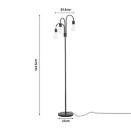 Darphe 164.5Cm Industrial Style 3 Light Floor Lamp, Modern Tree-Shaped Floor Lamp, E27 Lamp Base With Foot Switch - thumbnail 9