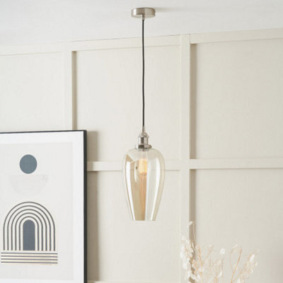 Pacific Lifestyle Glass Pendant Ceiling Light With Antique Silver Metal Chain Pendant - image 1
