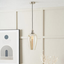Pacific Lifestyle Glass Pendant Ceiling Light With Antique Silver Metal Chain Pendant