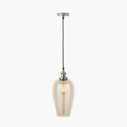 Pacific Lifestyle Glass Pendant Ceiling Light With Antique Silver Metal Chain Pendant - thumbnail 3