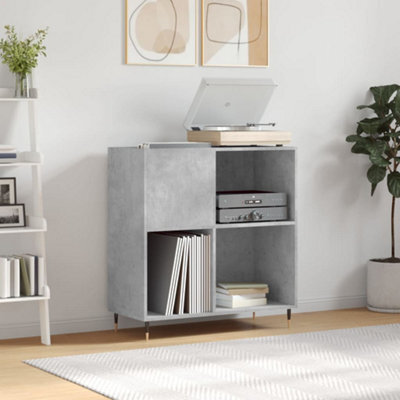 Walplus Record Cabinet Concrete Grey 84.5X38X89 Cm Engineered Wood - image 1