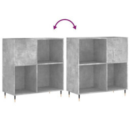 Walplus Record Cabinet Concrete Grey 84.5X38X89 Cm Engineered Wood - thumbnail 7