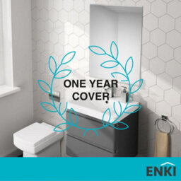 Enki Horizon Contemporary Bathroom Glass Rounded Corner Frameless Wall Mounted Vertical Horizontal Decorative Mirror (W) 400mm - thumbnail 5