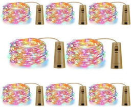 20 Led Wine Bottle Cork String Lights 2M Multicolour Battery Powered - thumbnail 3