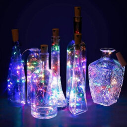 20 Led Wine Bottle Cork String Lights 2M Multicolour Battery Powered - thumbnail 1