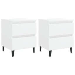 Berkfield Bed Cabinets 2 Pcs White 40X35X50 Cm Engineered Wood - thumbnail 2