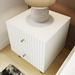 Gfw Thalia Ribbed 2 Drawer Bedside Table White - thumbnail 3
