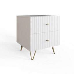Gfw Thalia Ribbed 2 Drawer Bedside Table White - thumbnail 4