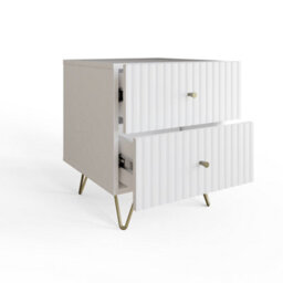 Gfw Thalia Ribbed 2 Drawer Bedside Table White - thumbnail 5