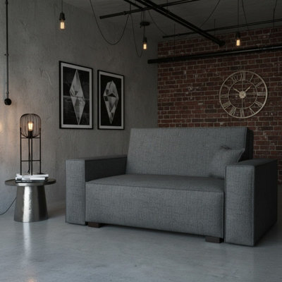 Viva Vox Ii Upholstered Sofa Bed With Sleeping Function And Bedding Storage Wooden Legs 152X88X102Cm Dark Grey - image 1