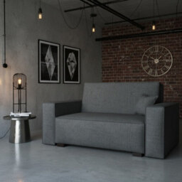 Viva Vox Ii Upholstered Sofa Bed With Sleeping Function And Bedding Storage Wooden Legs 152X88X102Cm Dark Grey - thumbnail 1