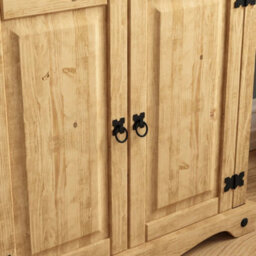 Bookcase 2 Door Display Unit 3 Shelf Mexican Solid Waxed Pine Living Room - thumbnail 6