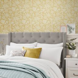 Laura Ashley Midnight Palace Trailing Laurissa Pale Ochre Yellow Smooth Wallpaper - thumbnail 4