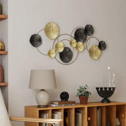 Homcom Hanging Wall Sculpture With Modern Lotus-Leaf Design, Metal Wall Art - thumbnail 8