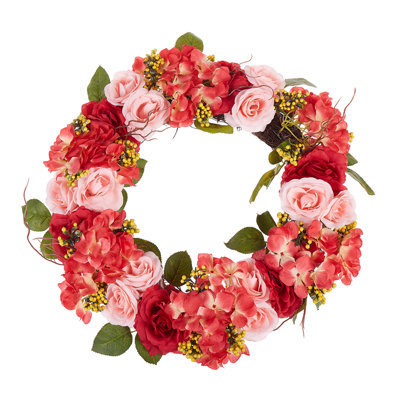 Beliani Decorative Wreath Agulo 50 Cm Red - image 1