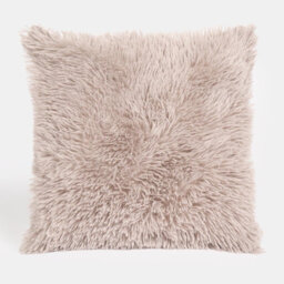 "Ohs Fluffy 2 X Cushion Covers Filled Soft Shaggy, 18""x 18"" - Natural Brown" - thumbnail 2
