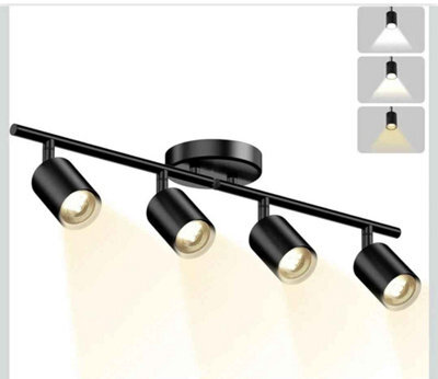4 Way Led Ceiling Spotlight 3 Colour Adjustable Kitchen Light Gu10 Bulb Fitting - image 1