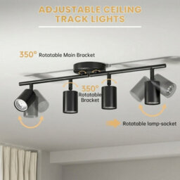 4 Way Led Ceiling Spotlight 3 Colour Adjustable Kitchen Light Gu10 Bulb Fitting - thumbnail 3