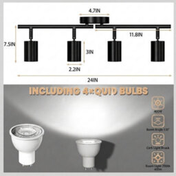 4 Way Led Ceiling Spotlight 3 Colour Adjustable Kitchen Light Gu10 Bulb Fitting - thumbnail 2