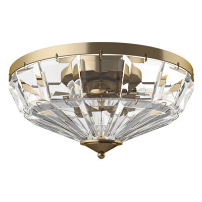 Luminosa Lighting Luminosa Facet Neoclassic Bowl Semi Flush Ceiling Light Gold - image 1