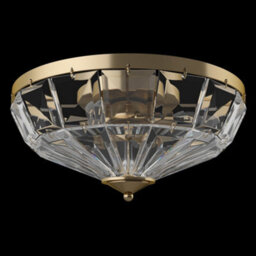 Luminosa Lighting Luminosa Facet Neoclassic Bowl Semi Flush Ceiling Light Gold - thumbnail 2