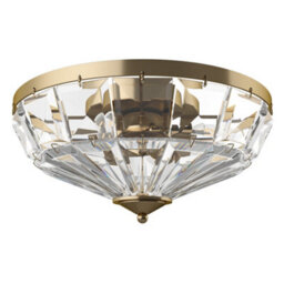 Luminosa Lighting Luminosa Facet Neoclassic Bowl Semi Flush Ceiling Light Gold - thumbnail 1