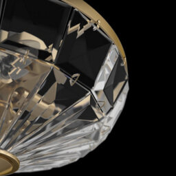 Luminosa Lighting Luminosa Facet Neoclassic Bowl Semi Flush Ceiling Light Gold - thumbnail 4