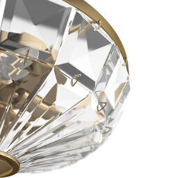 Luminosa Lighting Luminosa Facet Neoclassic Bowl Semi Flush Ceiling Light Gold - thumbnail 3