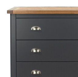 Core Products Dunkeld 5 Drawer Chest - Midnight Blue Painted Wood Bedroom Storage, H114.5 X W90 X D40 Cm - thumbnail 5