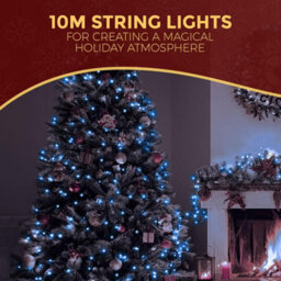 Festive Fix Christmas Tree Lights 10M 100 Led Waterproof Indoor Outdoor Xmas Decoration Energy Saving String Lights With Timer - thumbnail 2