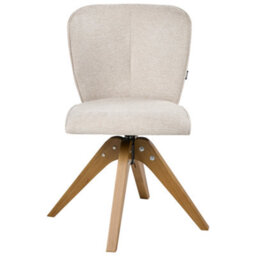 Beliani Set Of 2 Dining Chairs Swivel Coso Fabric Light Beige - thumbnail 4