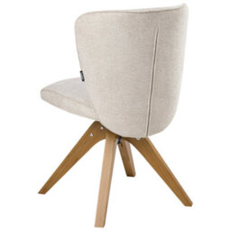 Beliani Set Of 2 Dining Chairs Swivel Coso Fabric Light Beige - thumbnail 5