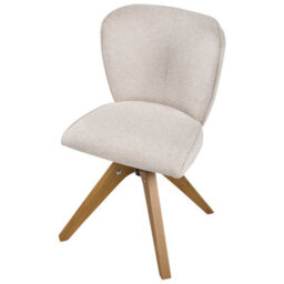 Beliani Set Of 2 Dining Chairs Swivel Coso Fabric Light Beige - thumbnail 6