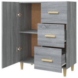 Berkfield Sideboard Grey Sonoma 69.5X34X90 Cm Engineered Wood - thumbnail 7