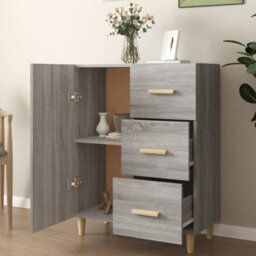 Berkfield Sideboard Grey Sonoma 69.5X34X90 Cm Engineered Wood - thumbnail 3