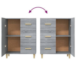 Berkfield Sideboard Grey Sonoma 69.5X34X90 Cm Engineered Wood - thumbnail 8