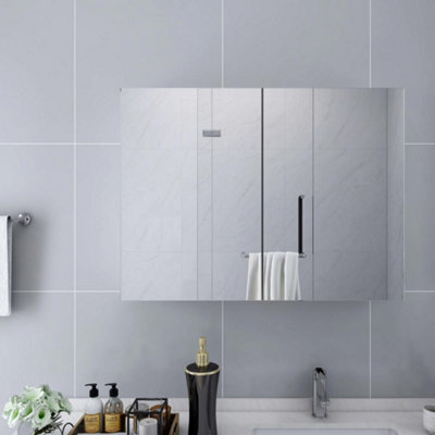 Berkfield Bathroom Mirror Cabinet White 80X15X60 Cm Mdf - image 1