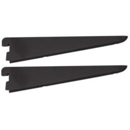 Afit Black Twin Slot Brackets 320mm - Pack Of 2 - Genuine 32mm Twin Slot Adjustable Wall Shelving - thumbnail 1
