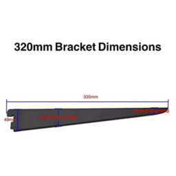 Afit Black Twin Slot Brackets 320mm - Pack Of 2 - Genuine 32mm Twin Slot Adjustable Wall Shelving - thumbnail 3