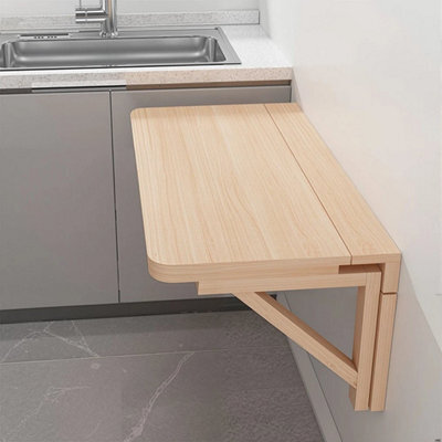 50X30Cm Solid Wood Folding Wall Mounted Table Drop Leaf Laptop Desk Cafe Dining Table - image 1